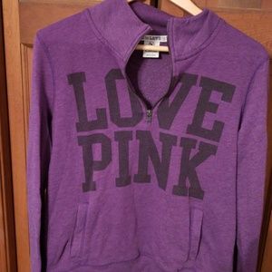 Love Pink 1/4 zip Hoodie